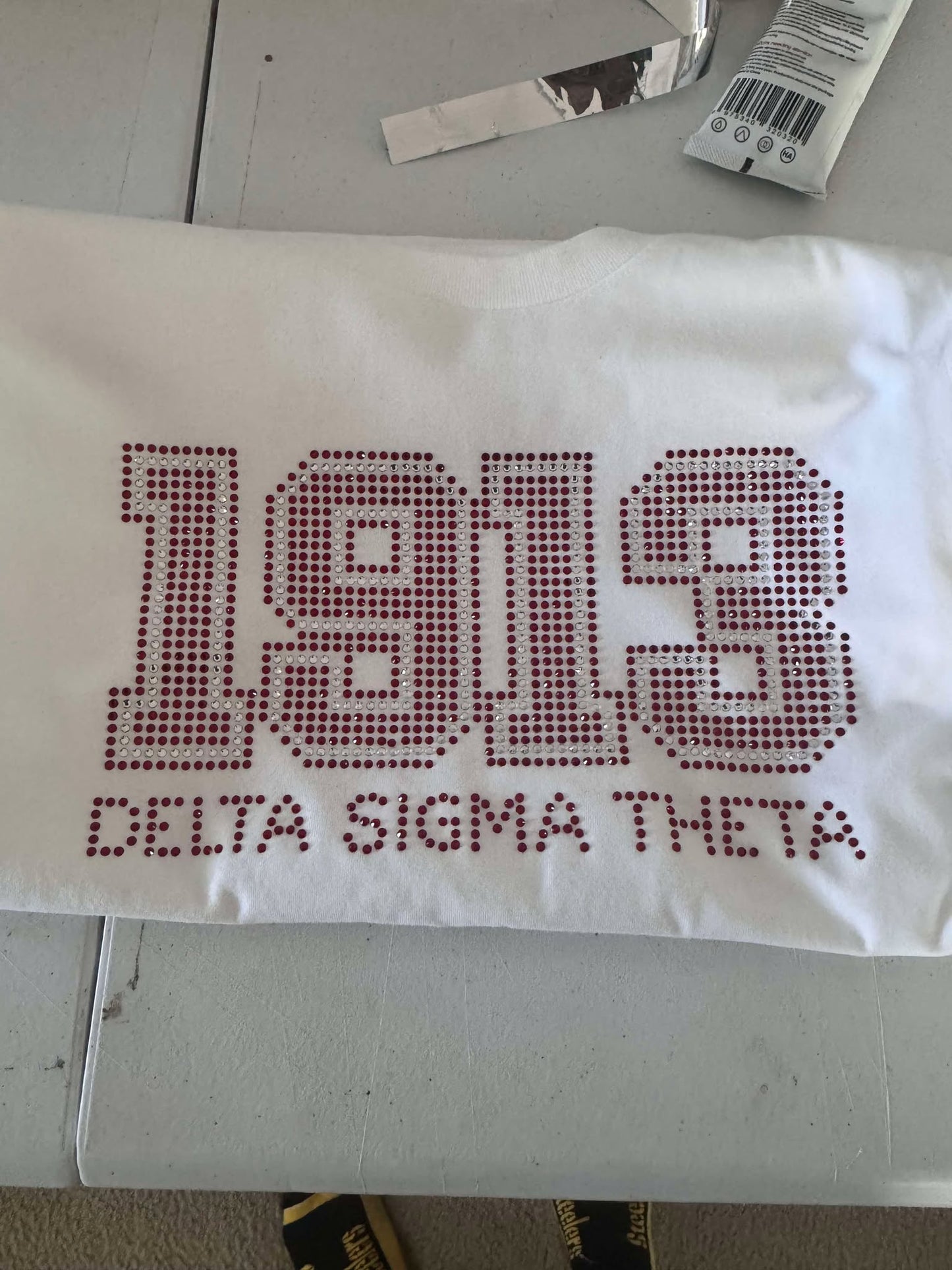 1913 Delta Sigma Theta -Rhinestone Tee (White)