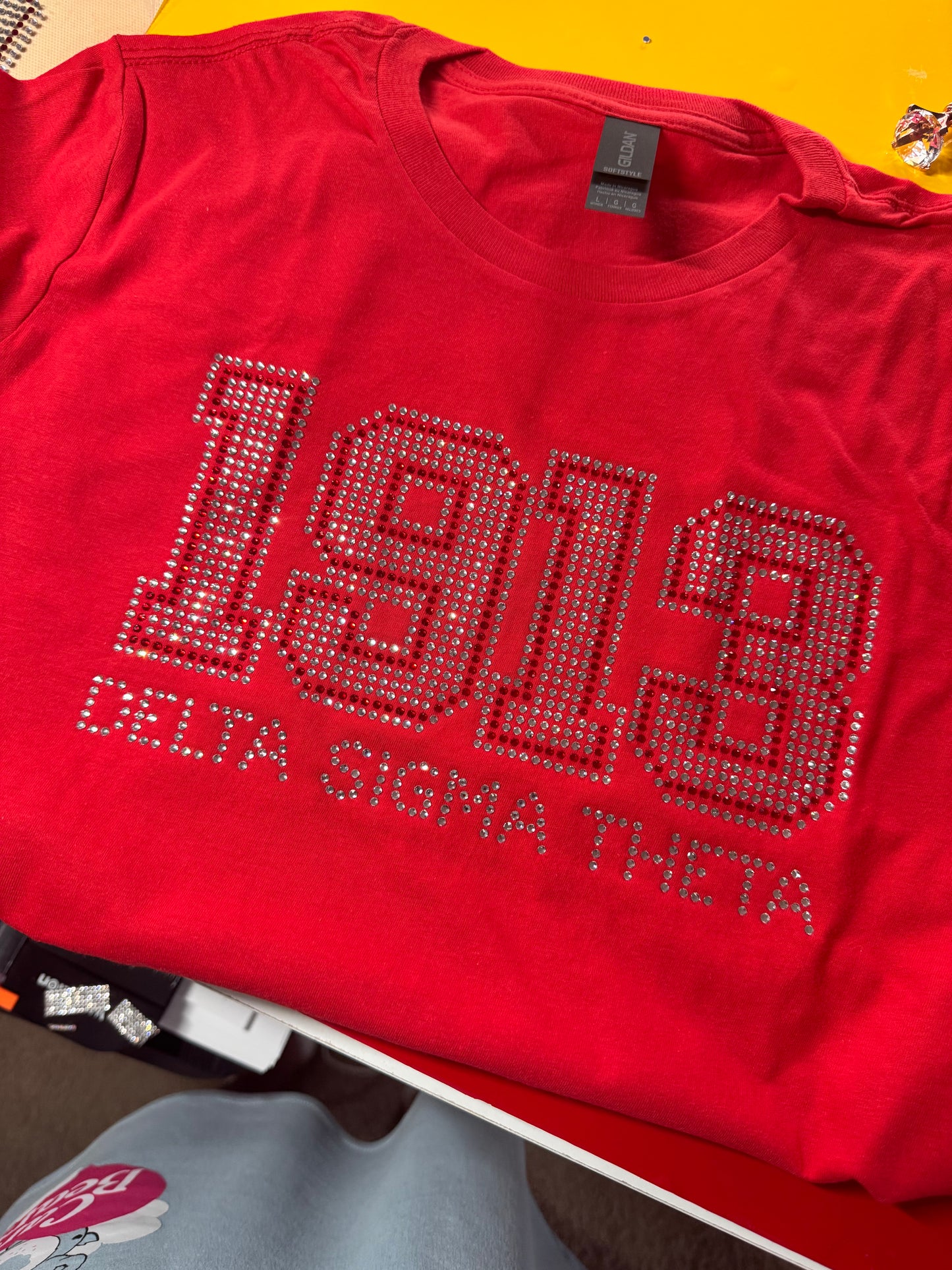 1913 Delta Sigma Theta -Rhinestone Tee (Red)