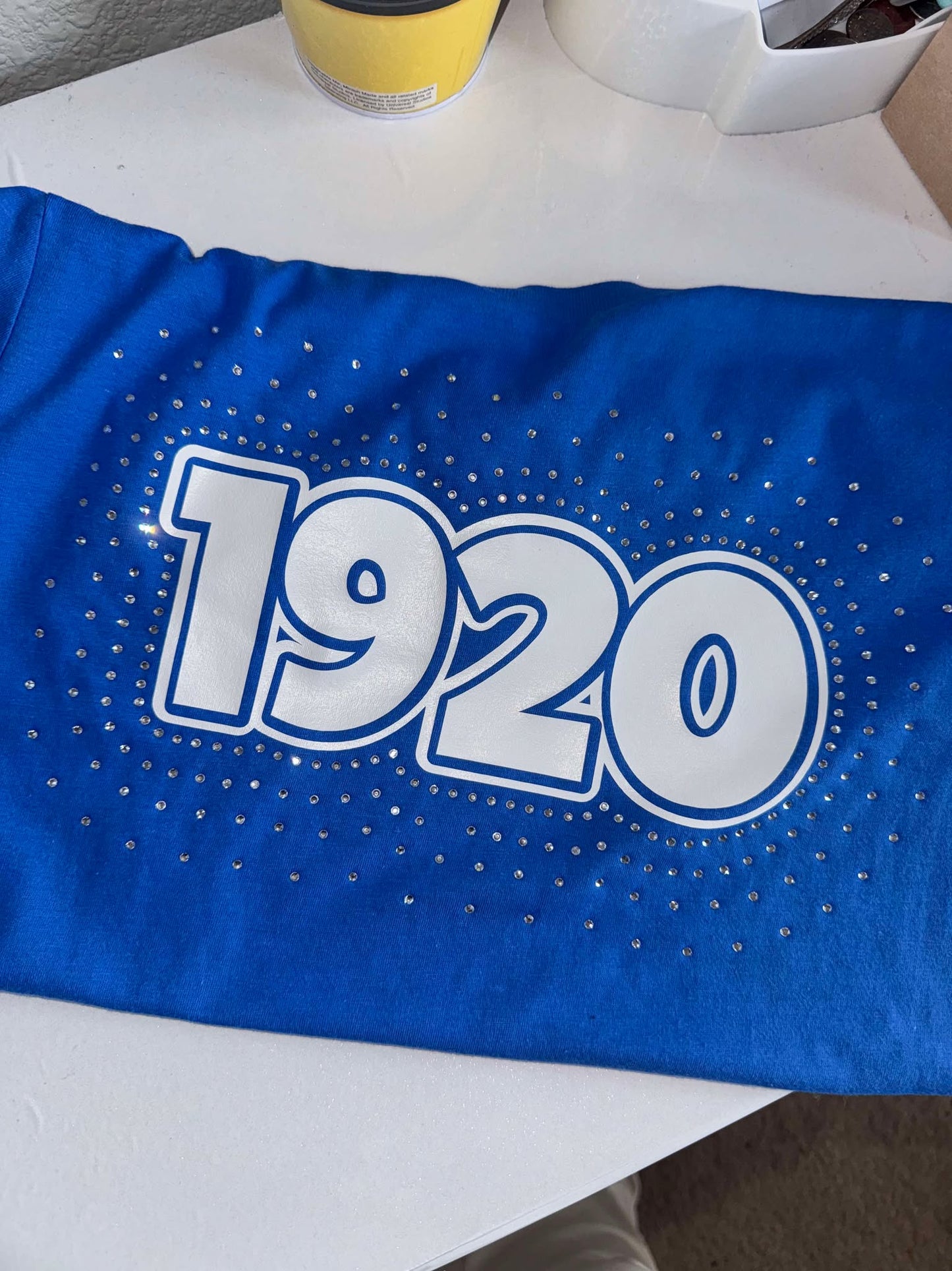 1920 Rhinestone Scatter Tee (BLUE)