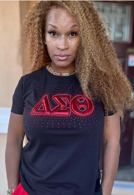Delta Sigma Theta -Rhinestone Scatter (Black)