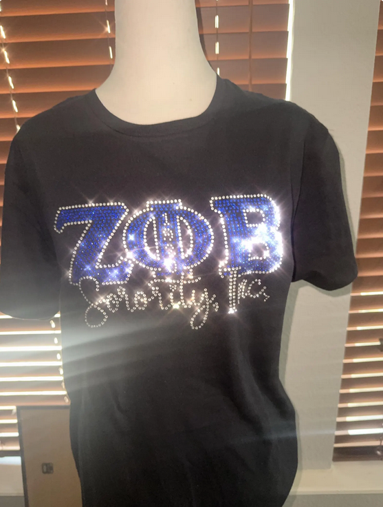 ZphiB Sorority Inc Tee Rhinestone
