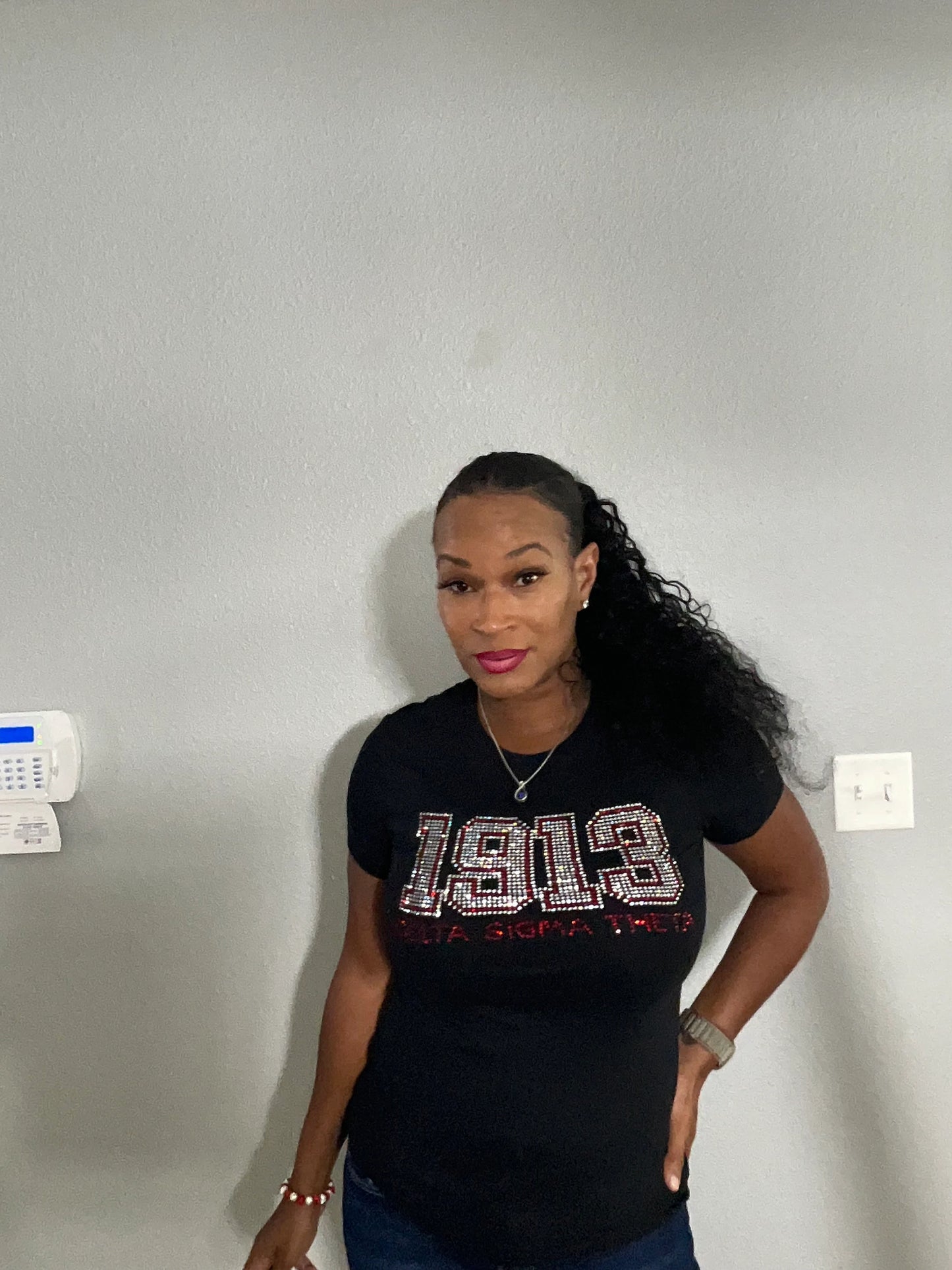 1913 Delta Sigma Theta -Rhinestone Tee (Black)