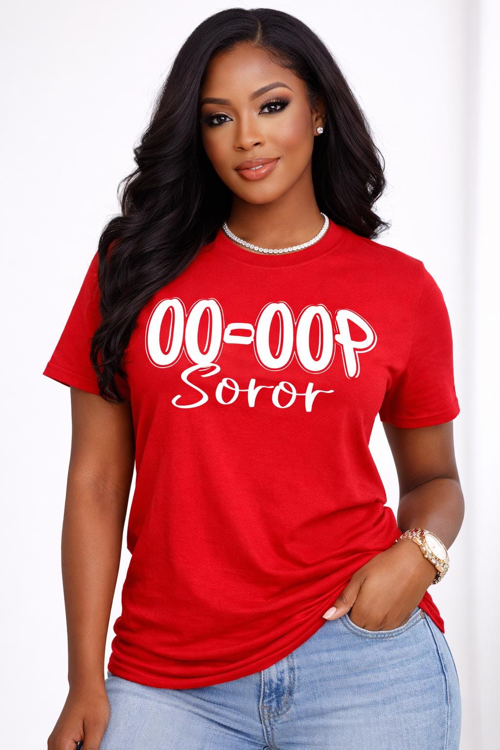 Oo-Oop Soror Graphic Tee- Red