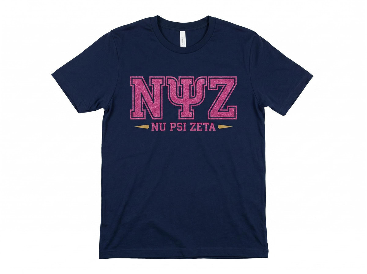 Nu Psi Zeta Glitter-Print Tee