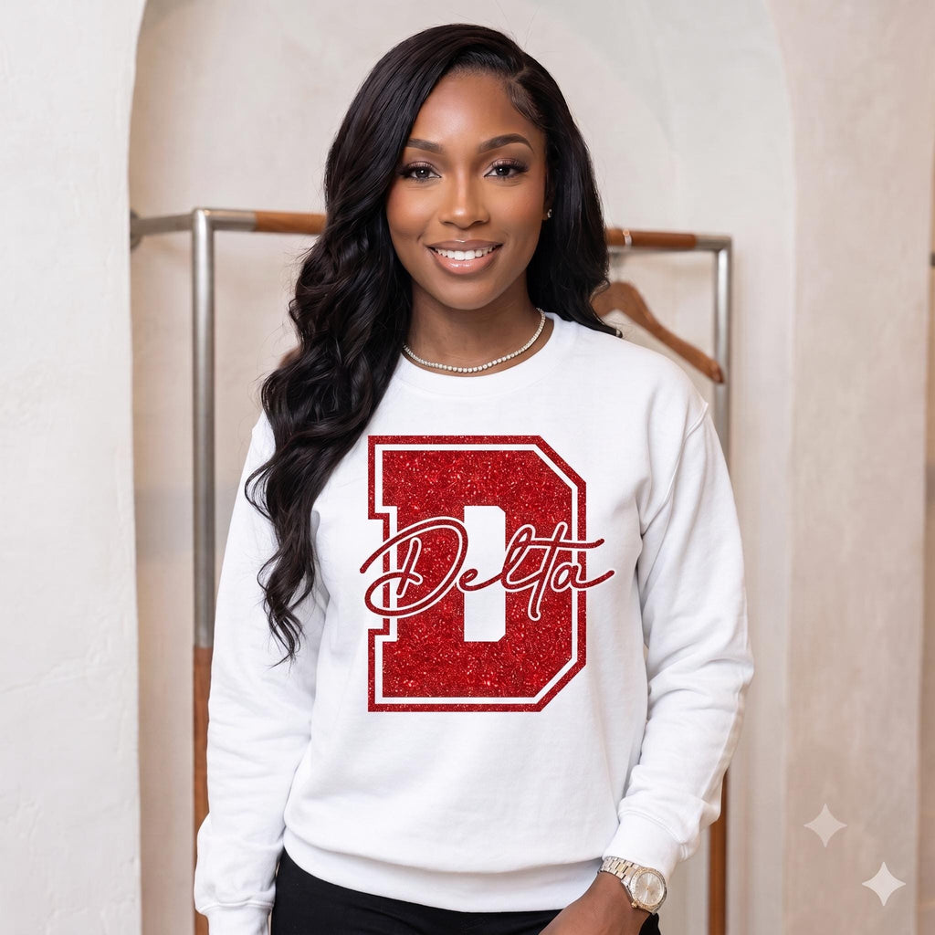 Big Delta" Luxe Glitter Sweatshirt