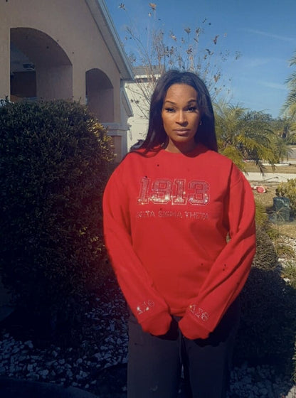 1913 Delta Sigma Theta- Rhinestone Sweatshirt