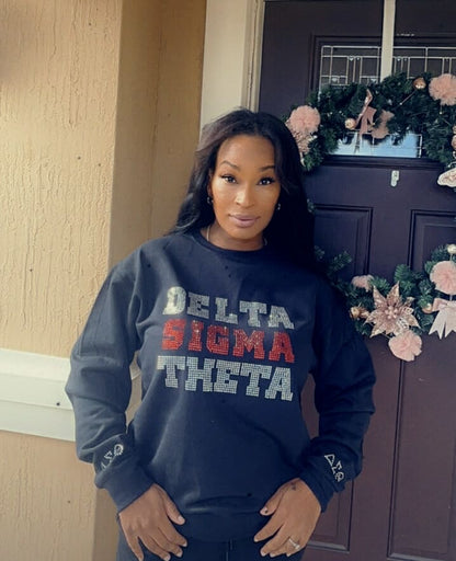 Delta Sigma Theta-Rhinestone Sweatshirt