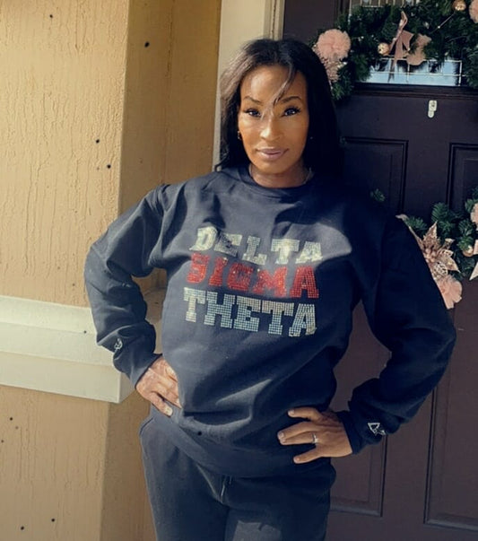 Delta Sigma Theta-Rhinestone Sweatshirt