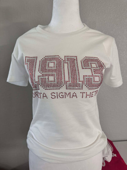 1913 Delta Sigma Theta -Rhinestone Tee  (White)