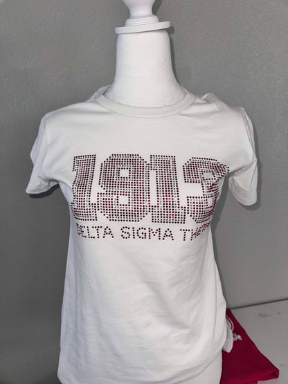 1913 Delta Sigma Theta -Rhinestone Tee  (White)