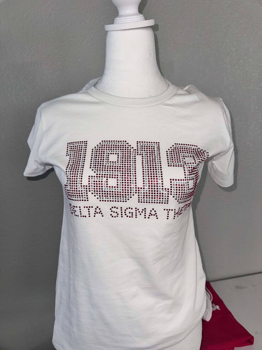 1913 Delta Sigma Theta -Rhinestone Tee  (White)