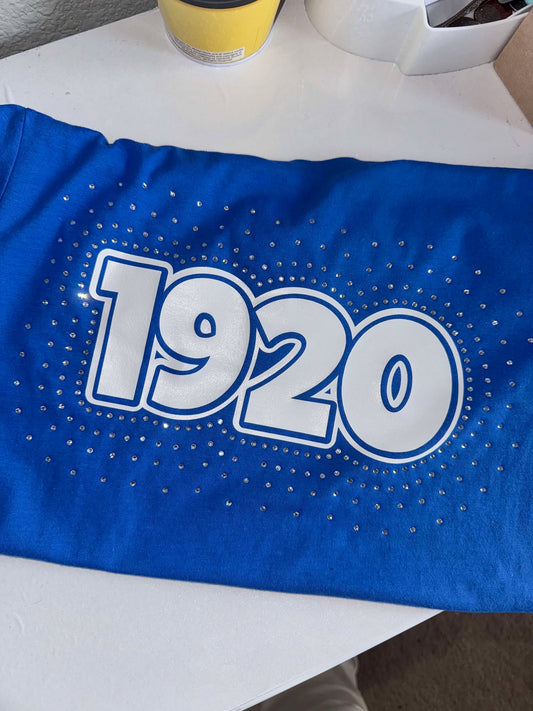 1920 Rhinestone Scatter Tee (BLUE)