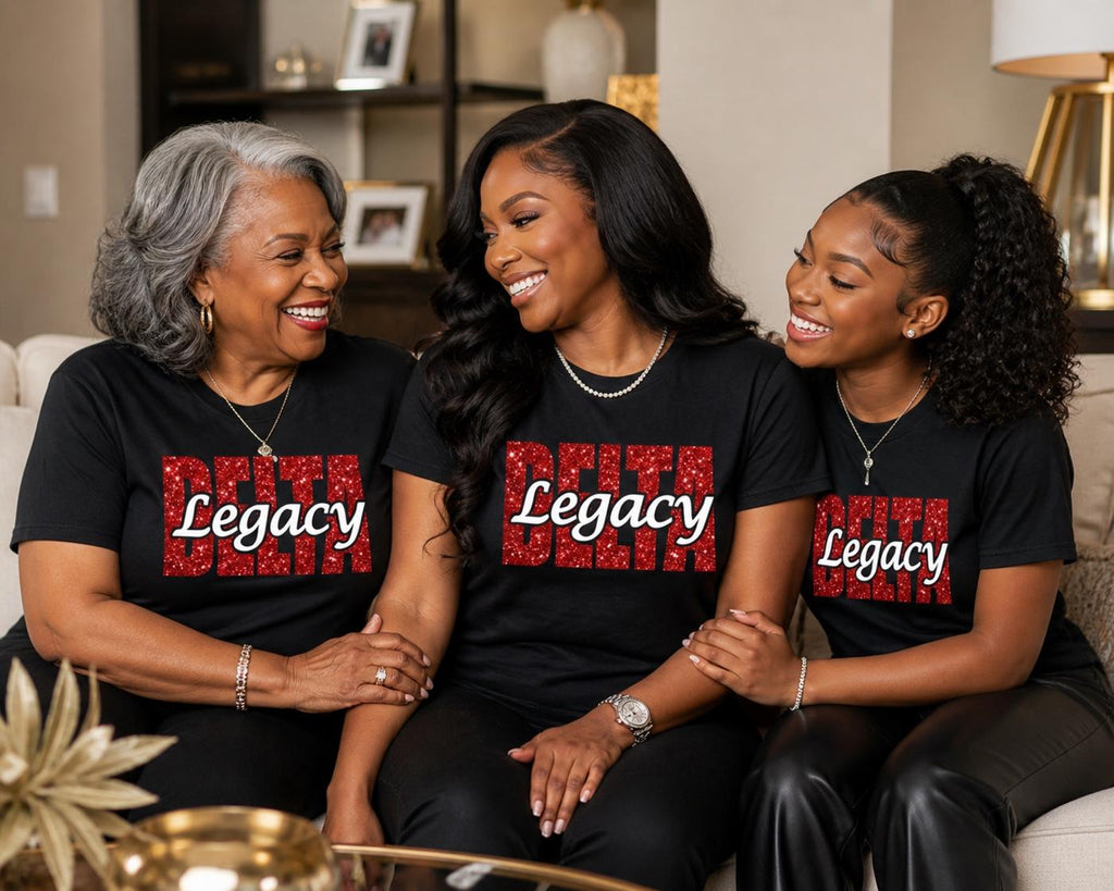 Delta Legacy Signature Glitter-Print Tee