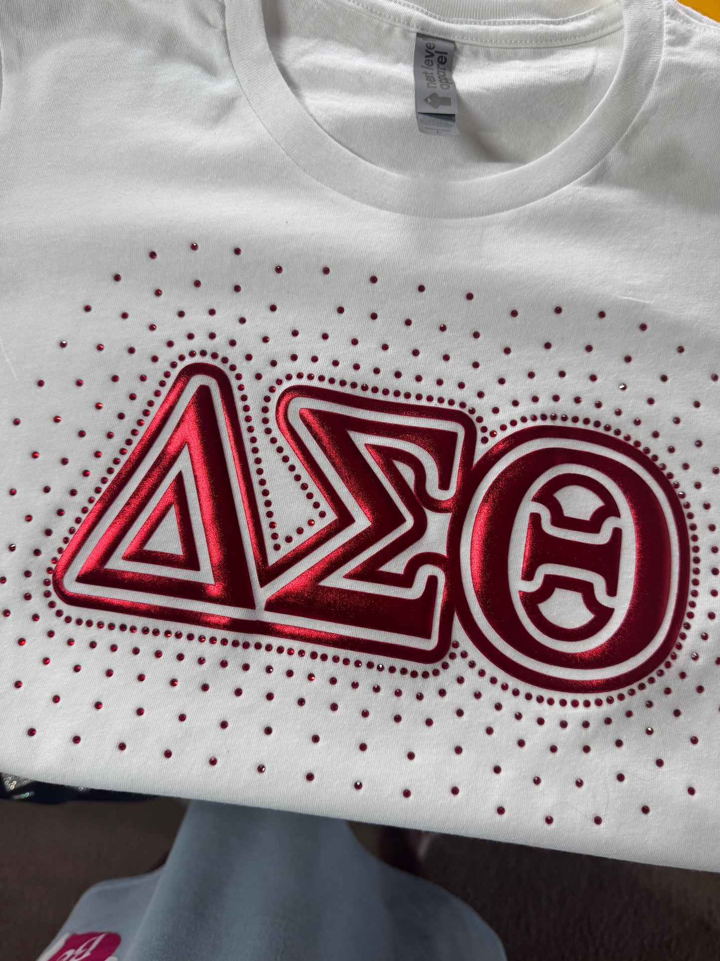 Delta Sigma Theta -Rhinestone Scatter (White)