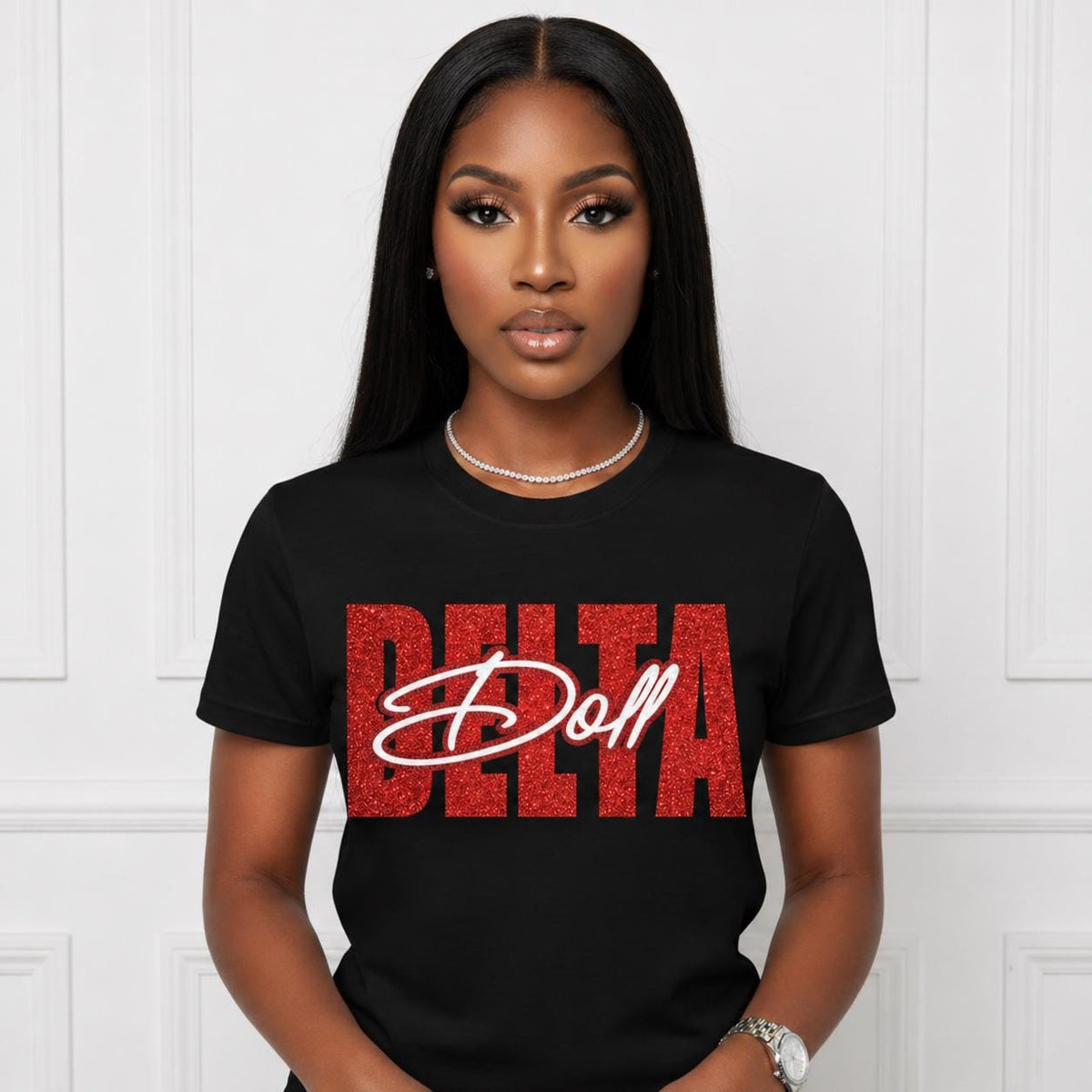 Delta Doll Signature Glitter-Print Tee