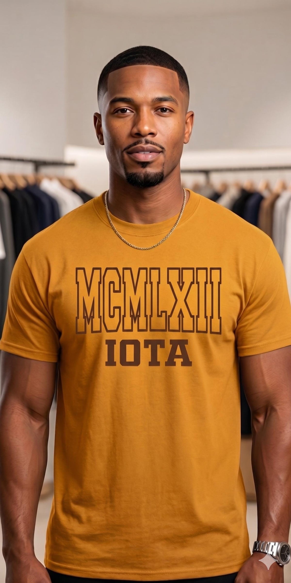 MCMLXII IOTA Roman Numeral Tee-Chocolate-PLEASE check sizing in photos
