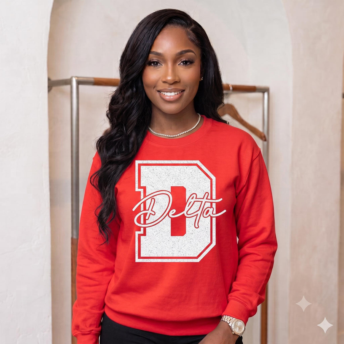 Big Delta" Luxe Glitter Sweatshirt