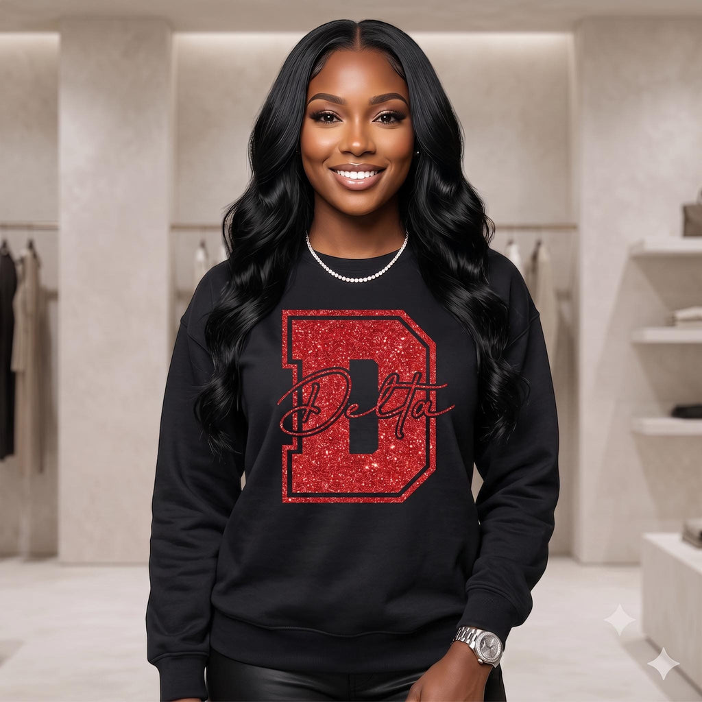 Big Delta" Luxe Glitter Sweatshirt