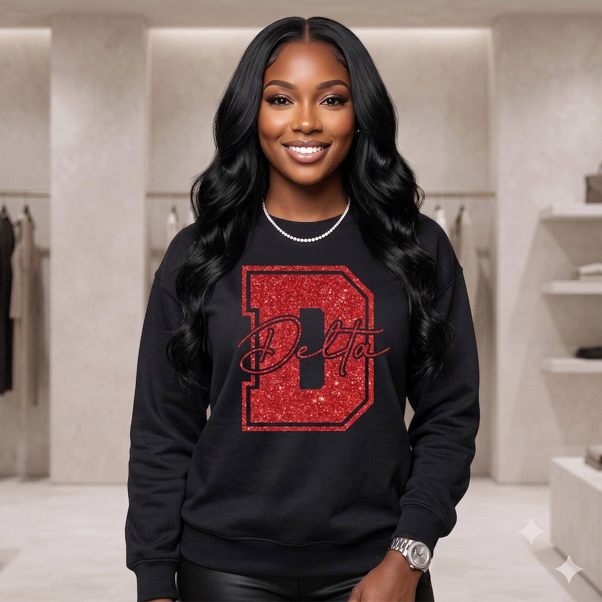 Big Delta" Luxe Glitter Sweatshirt