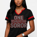 One Devastating Soror- Women's Halftime Notch Neck Tee
