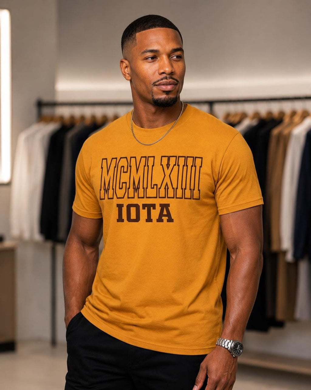 MCMLXII IOTA Roman Numeral Tee-Chocolate-PLEASE check sizing in photos