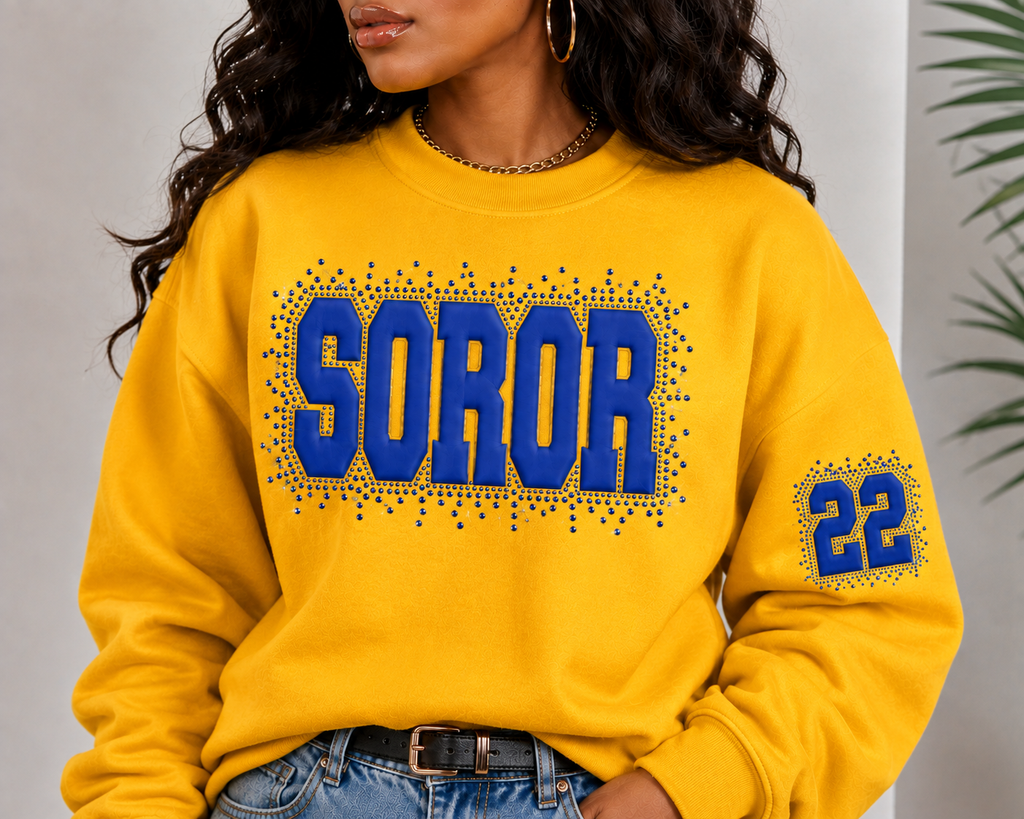 SOROR Puff-Rhinestone Sweatshirt