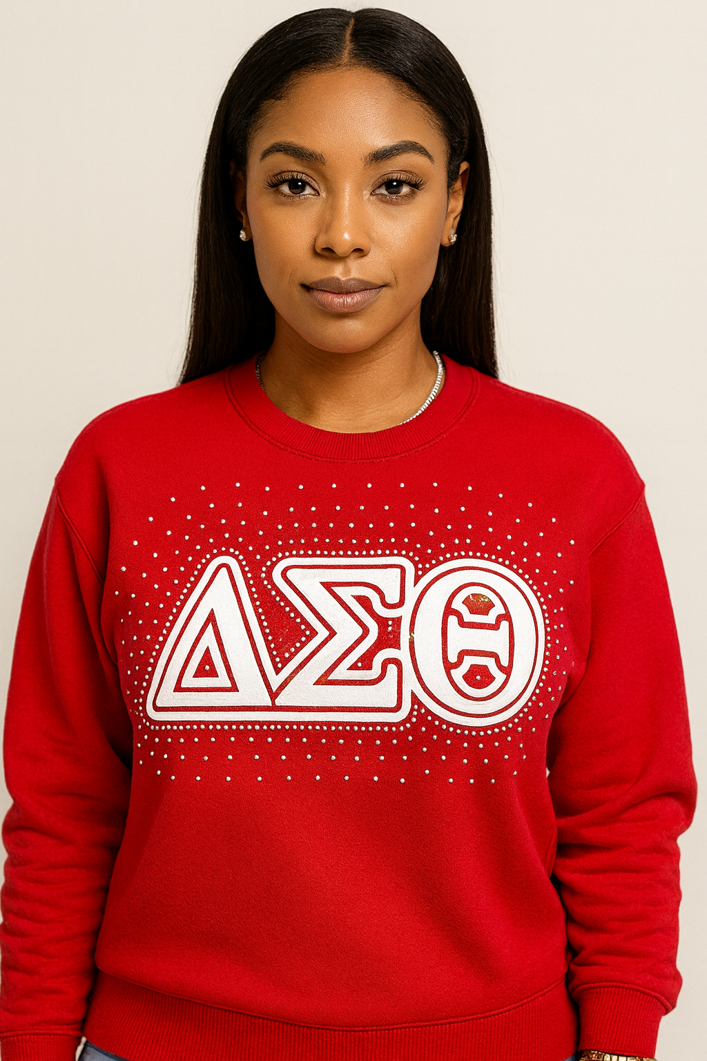 Delta Sigma Theta -Rhinestone Scatter RED