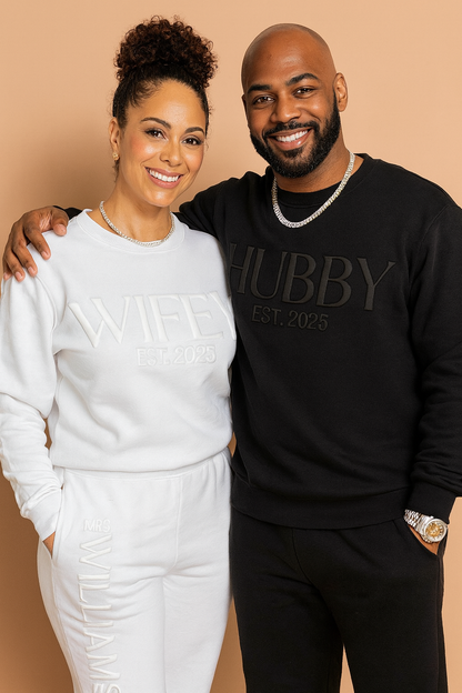 3D Puff Wifey Sweatshirt/Joggers Sets