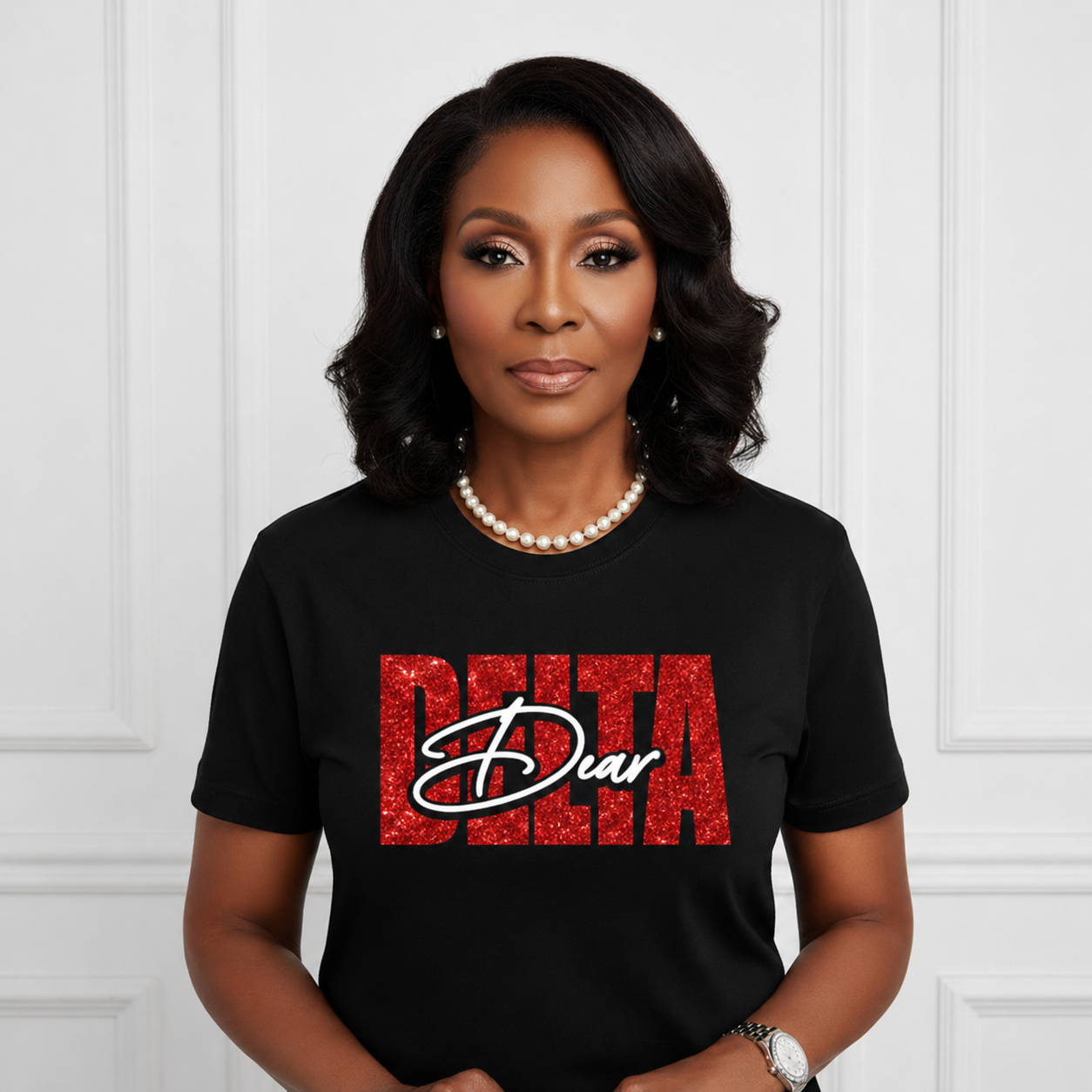 Delta Dear Signature Glitter -Print Tee