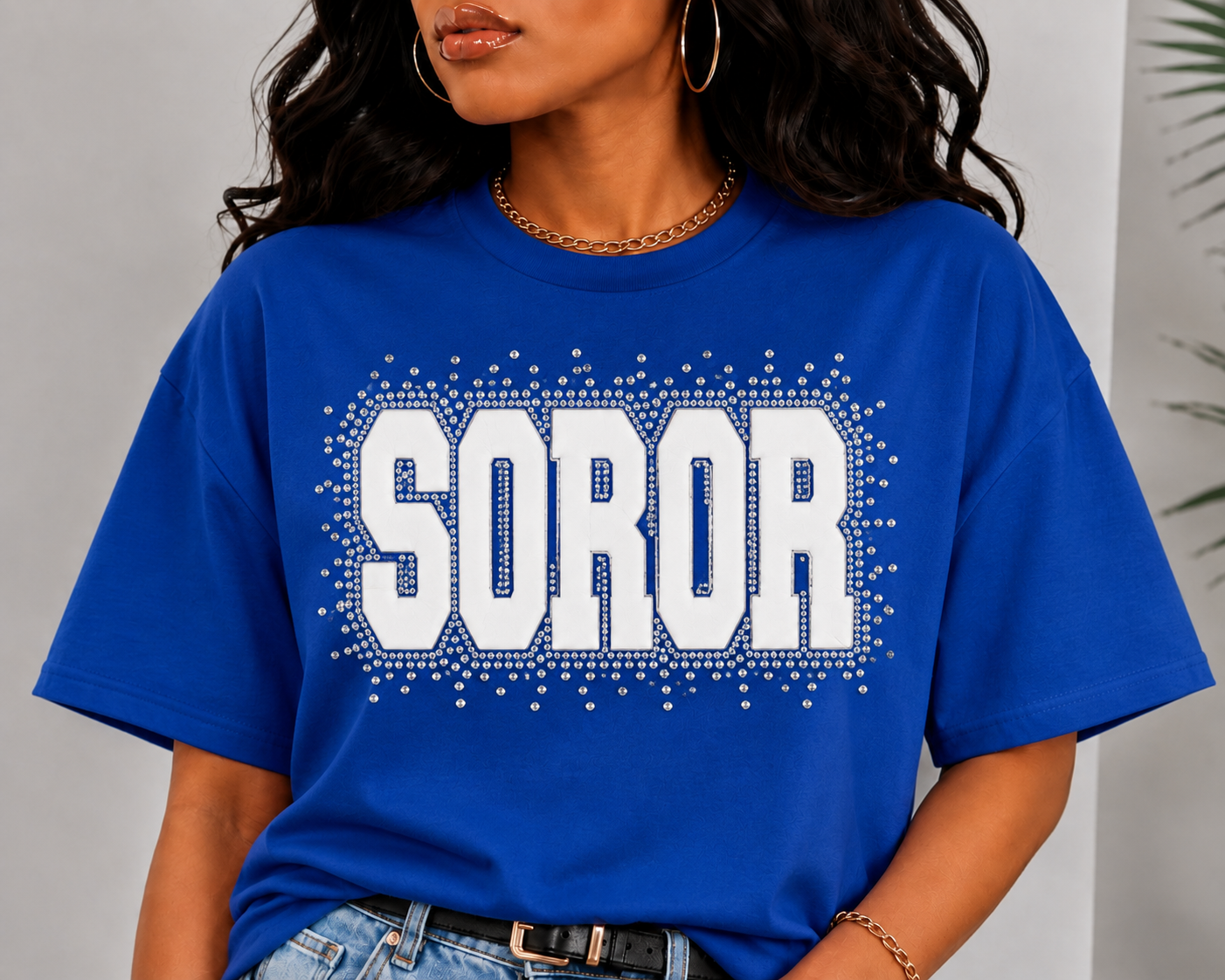 SOROR Puff-Rhinestone Sweatshirt