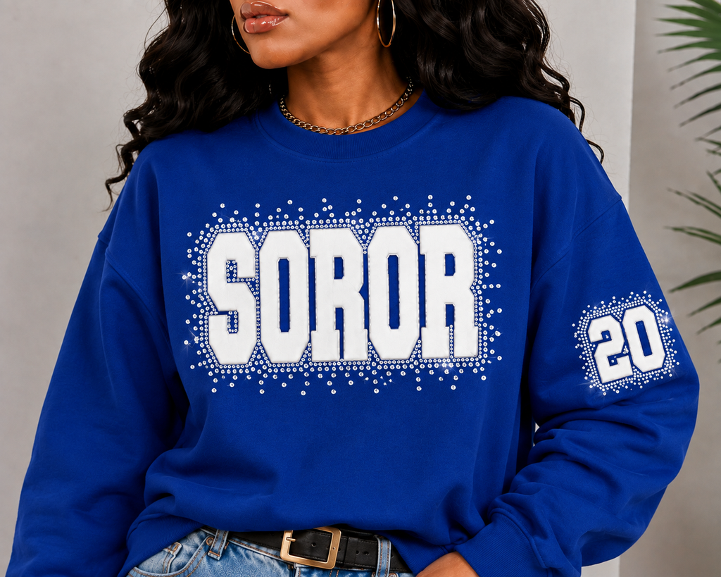 SOROR Puff-Rhinestone Sweatshirt