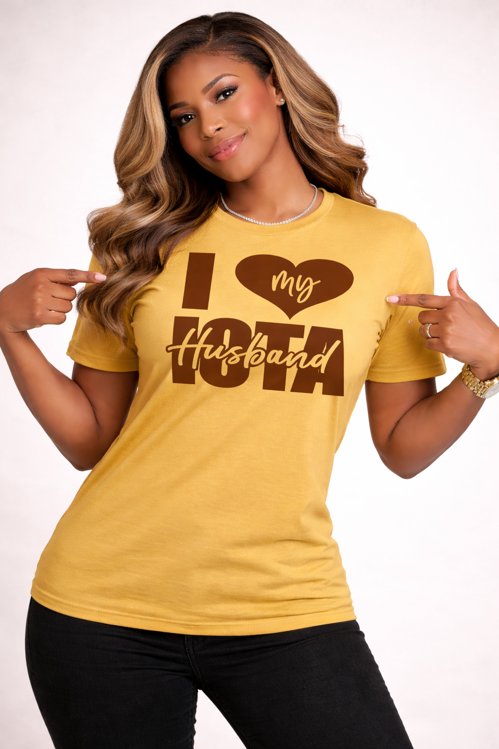 I Love My Iota Husband" Premium Tee - Gold Edition