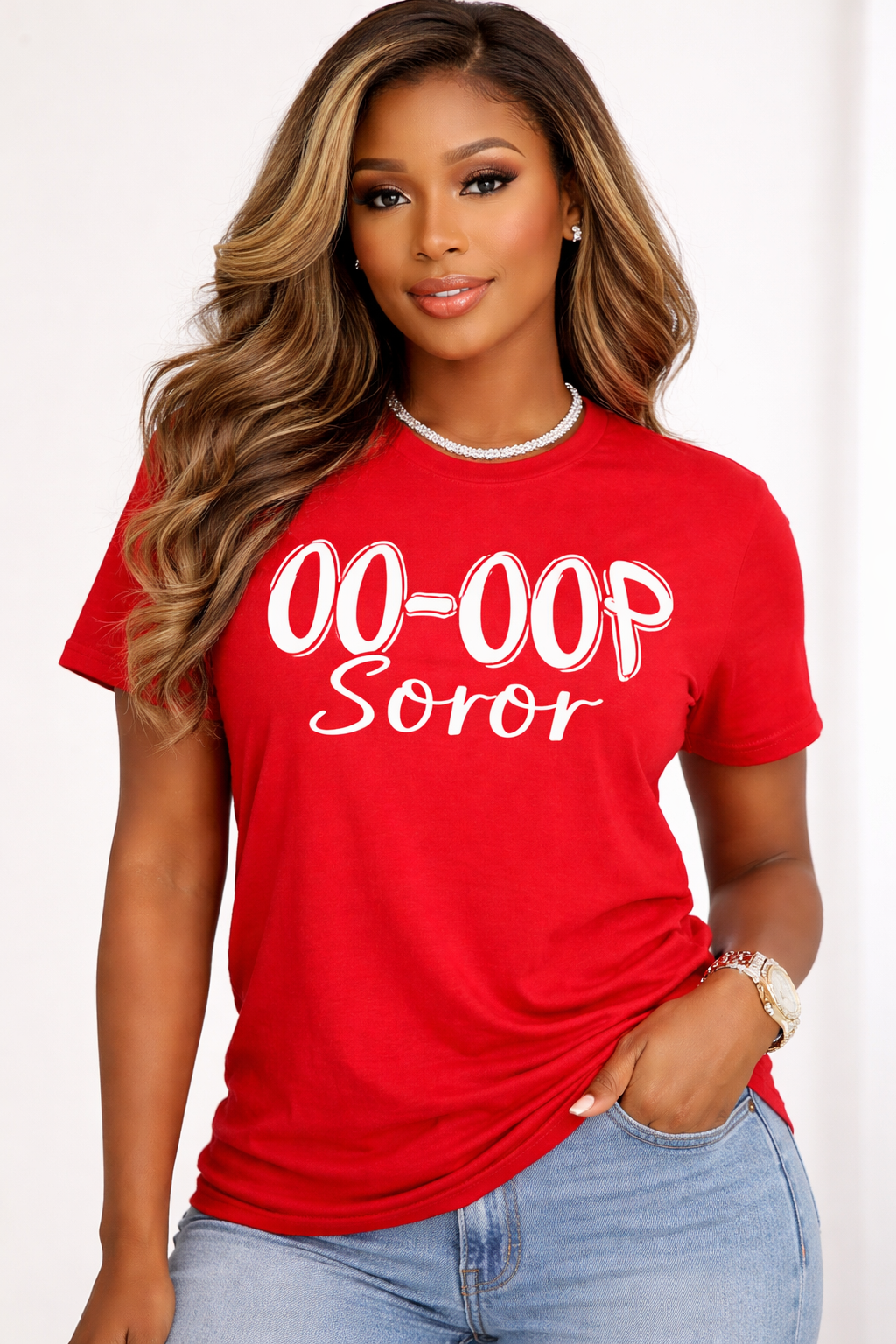 Oo-Oop Soror Classic Graphic Tee -Red