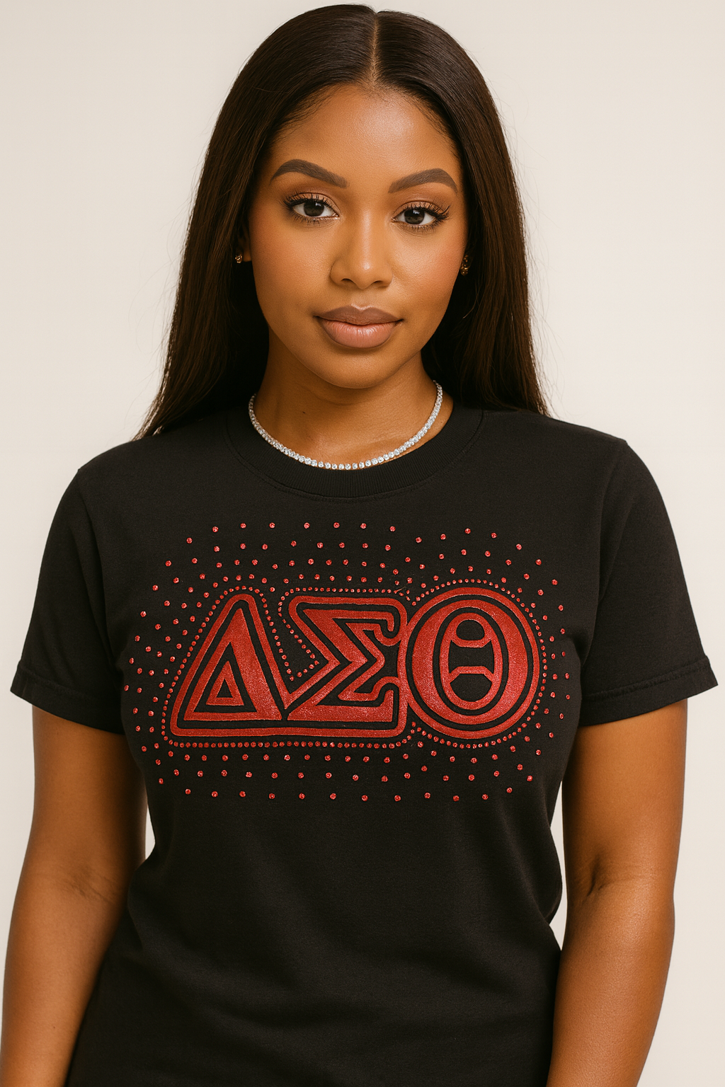 Delta Sigma Theta -Rhinestone Scatter (Black)