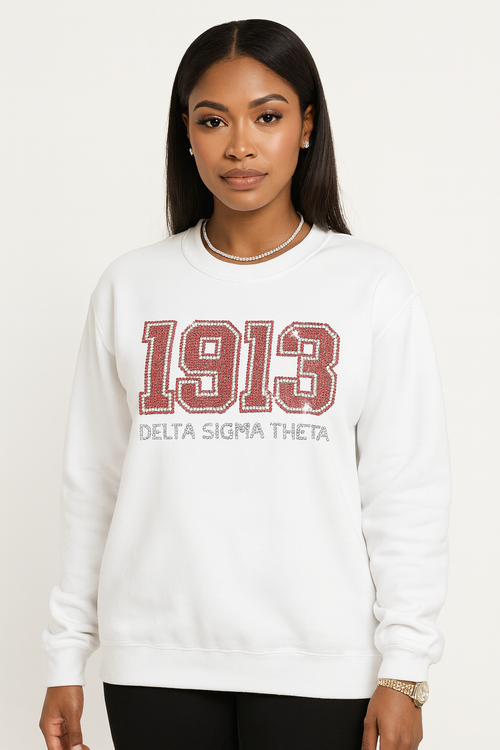 1913 Delta Sigma Theta -Rhinestone Tee  (White)