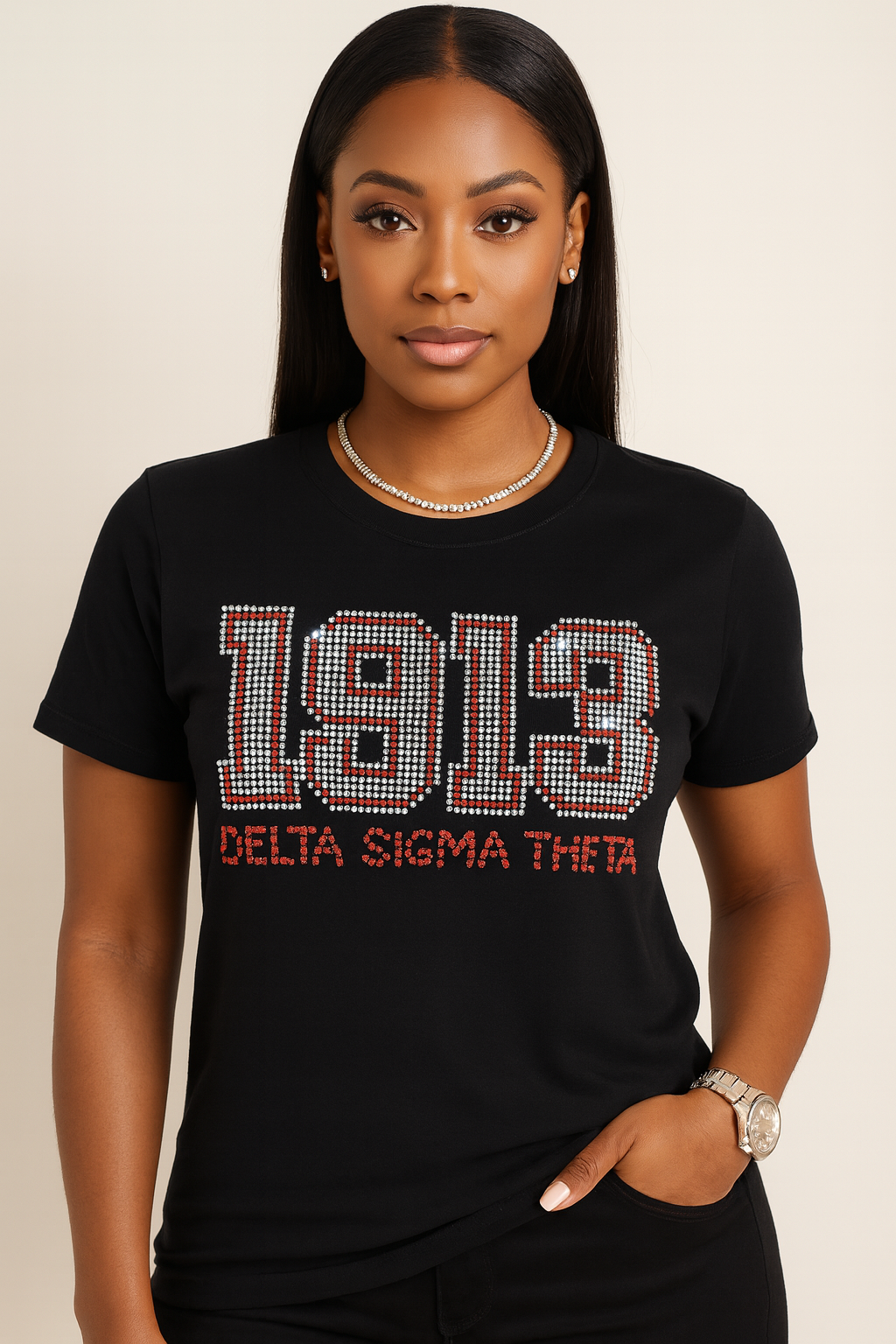 1913 Delta Sigma Theta -Rhinestone Tee/Hoodie