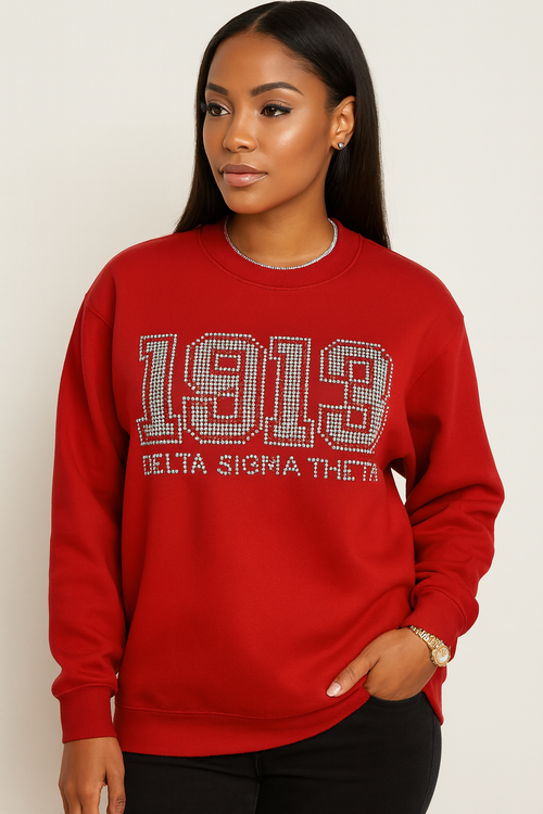 1913 Delta Sigma Theta -Rhinestone Tee  (Red)