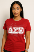 The Signature Rhinestone Scatter Tee- Red