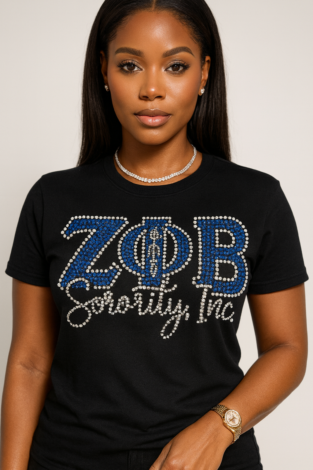 ZphiB Sorority Inc Tee Rhinestone