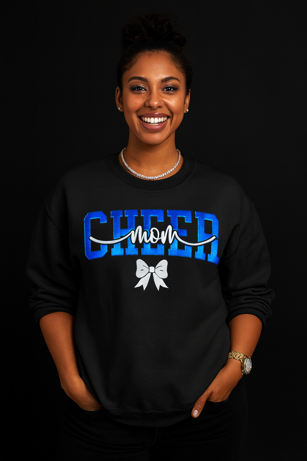 Cheer MOM Sweatshirt Puff