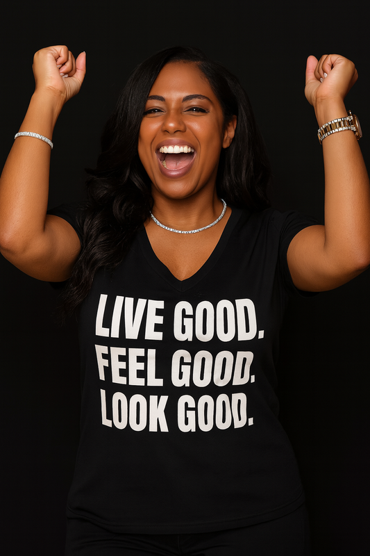 Live Good. Feel Good. Look Good. Womens tee