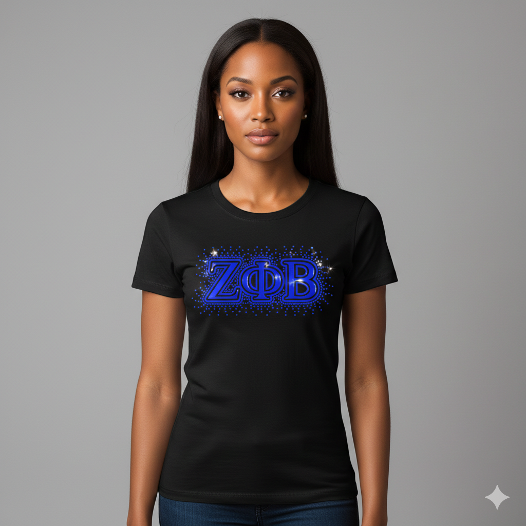 Zphi Rhinestone Scatter Tee Black