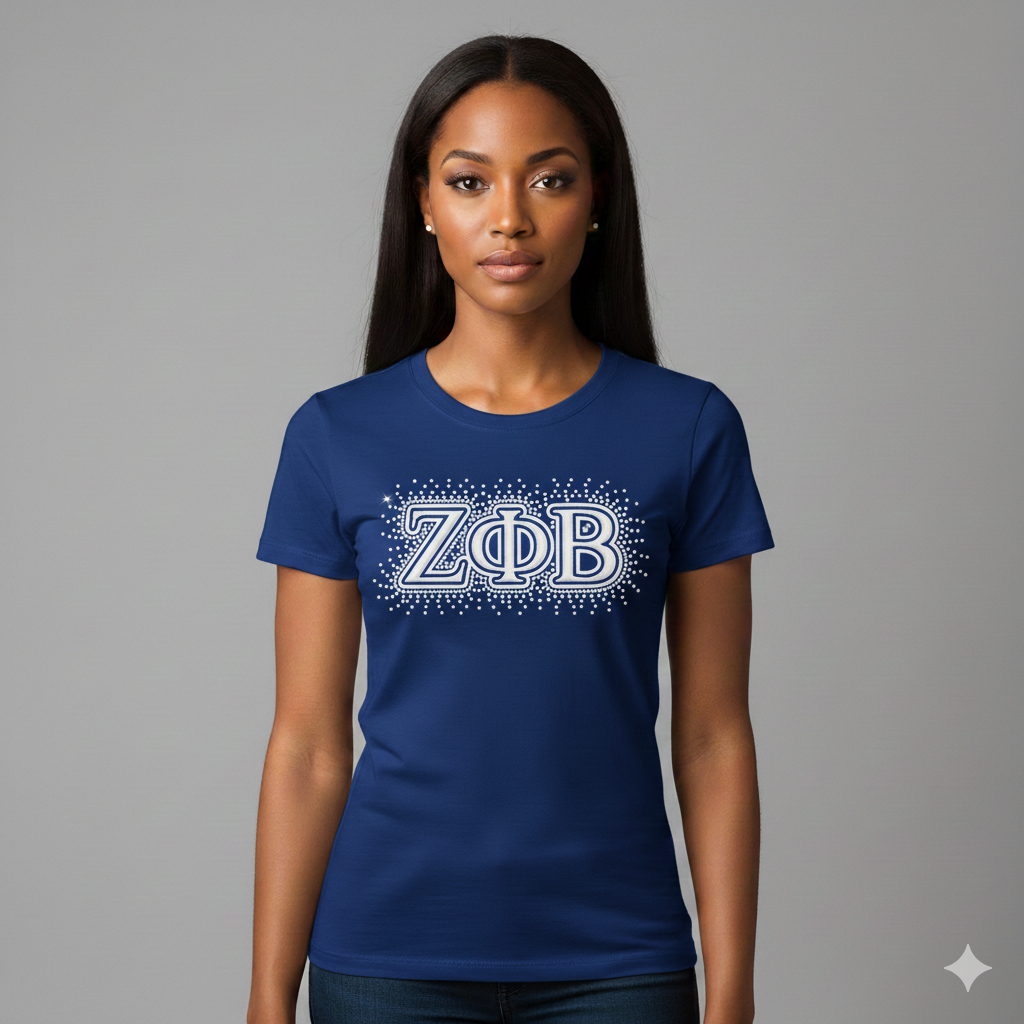 Zphi Rhinestone Scatter Tee Blue