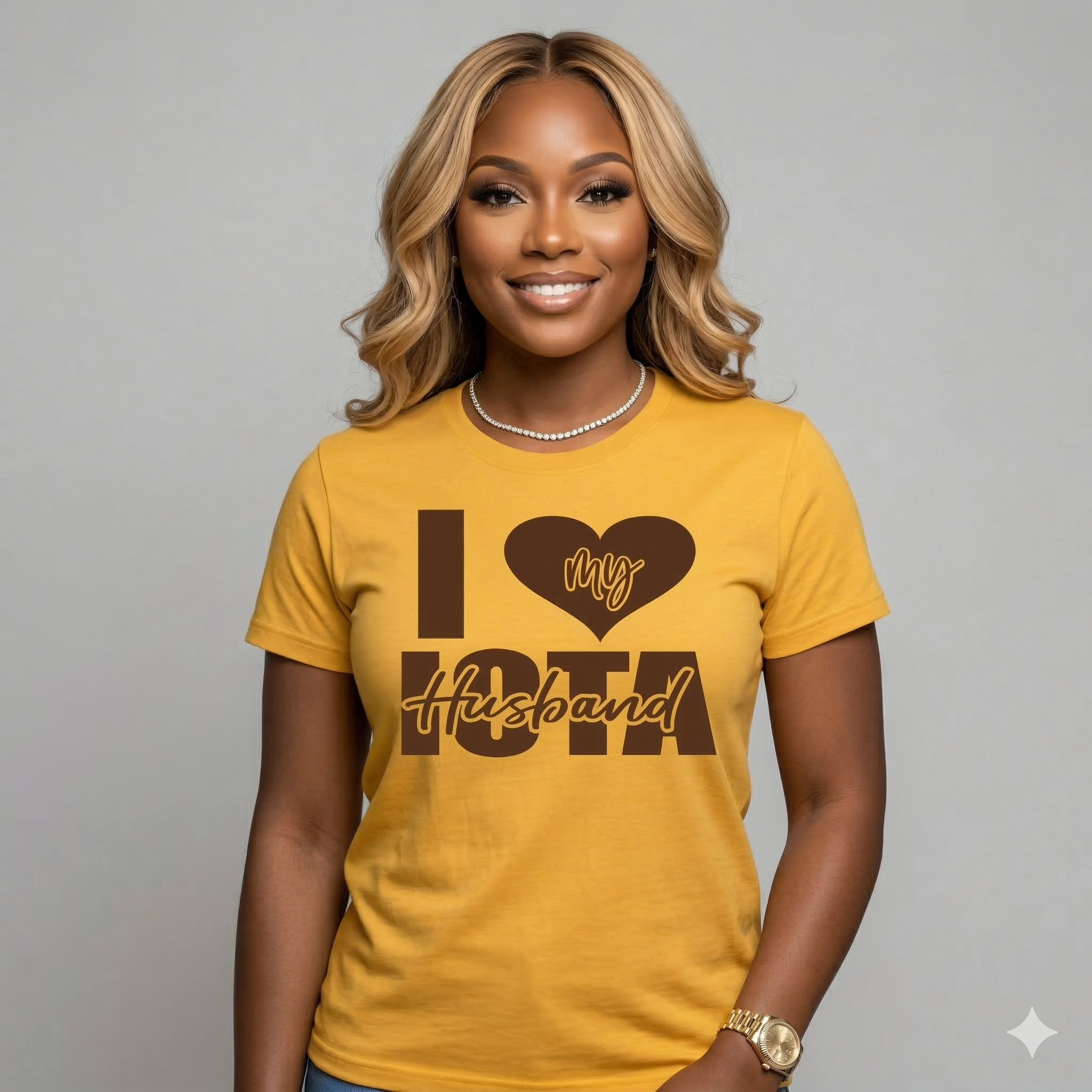 I Love My Iota Husband" Premium Tee - Gold Edition
