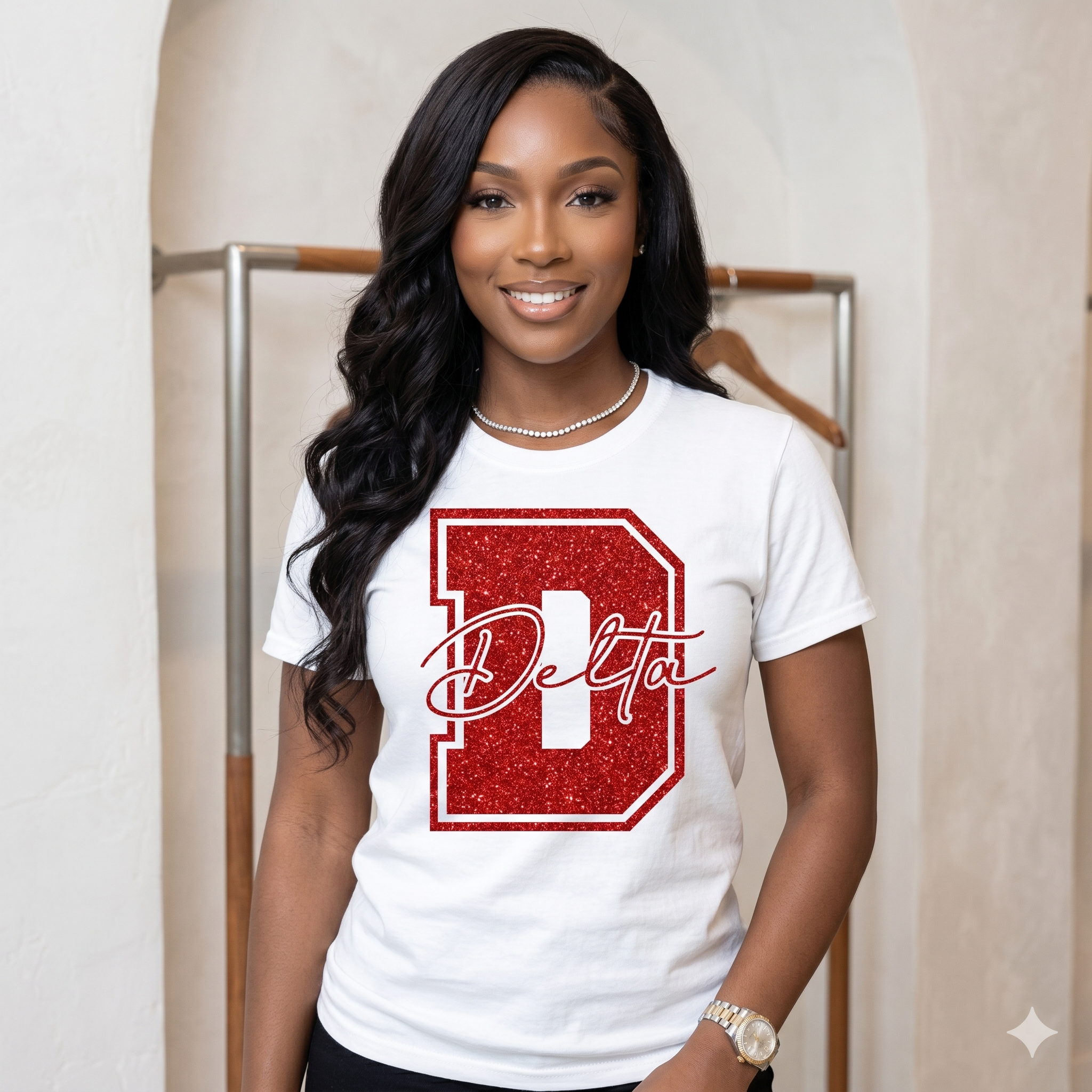 "Big Delta" Luxe Glitter Tee