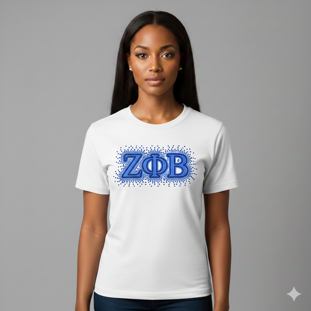 Zphi Rhinestone Scatter Tee White