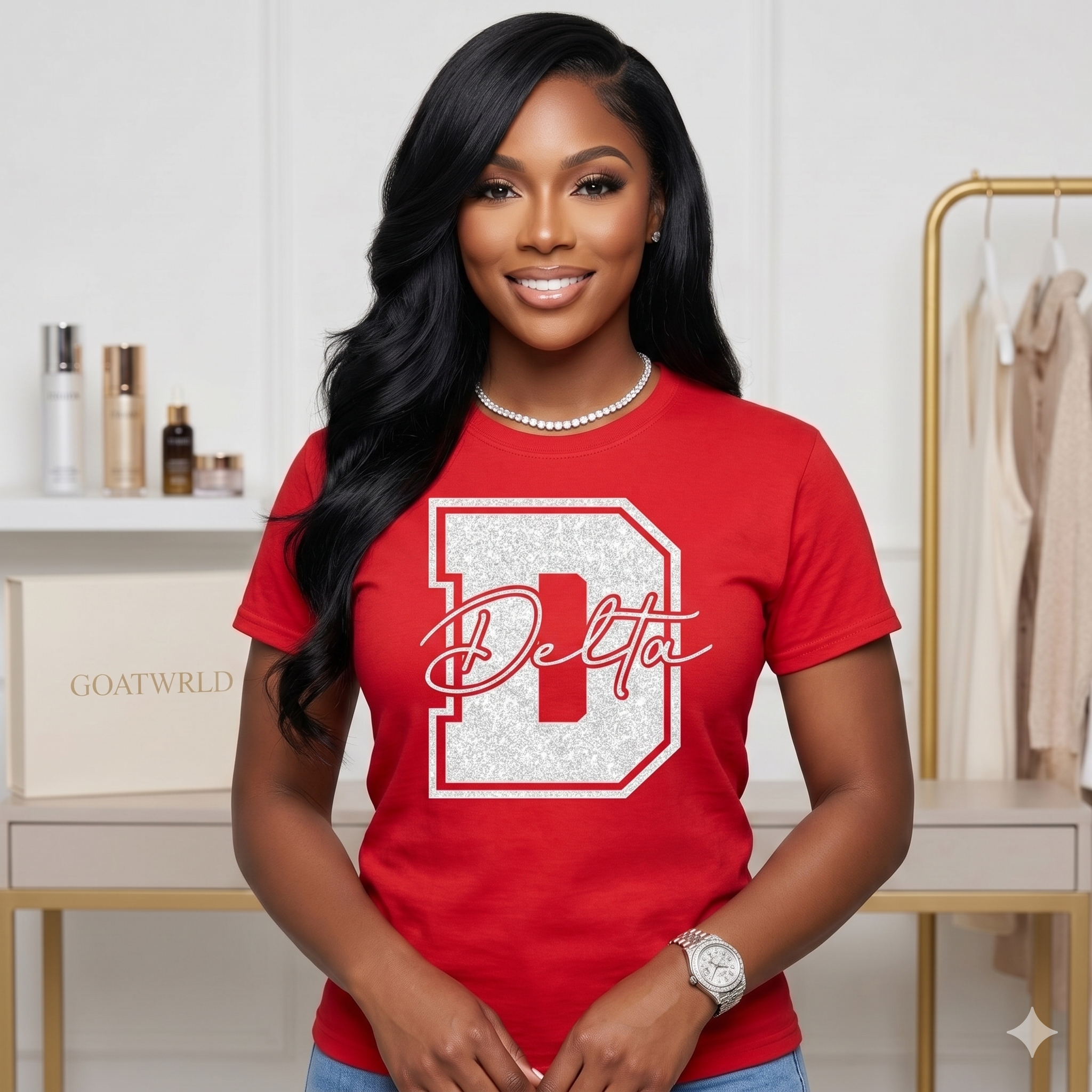 "Big Delta" Luxe Glitter Tee
