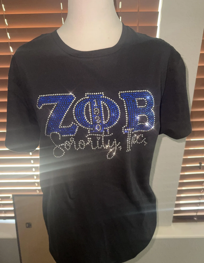 ZphiB Sorority Inc Tee Rhinestone