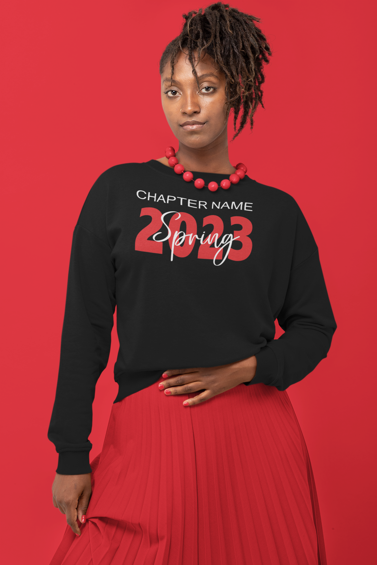 Glitter Crossing Sweatshirt Red/White