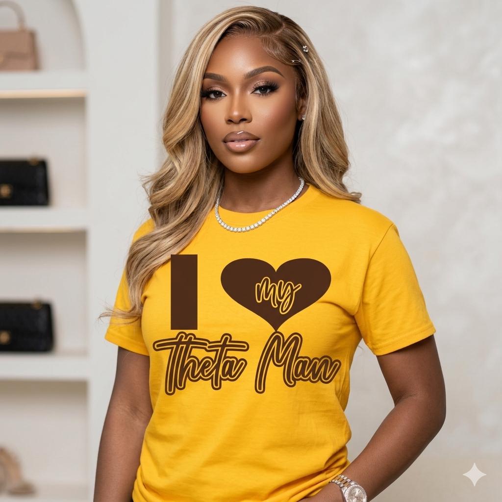 I Love My Theta Man T-Shirt – Gold Edition Unisex Tee